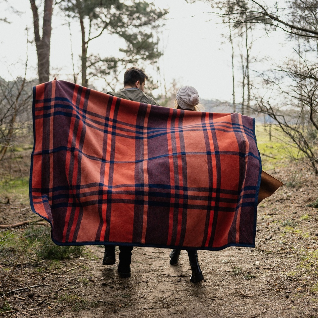 Timeless Colorful Cotton Blend Reversible Plaid Blanket Throw by IBENA