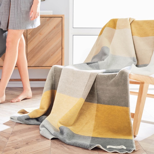 [1526/890] Yellow Colorblock Plaid